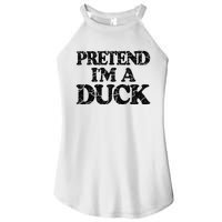 Pretend IM A Duck Diy Easy Halloween Costume Women's Perfect Tri Rocker Tank