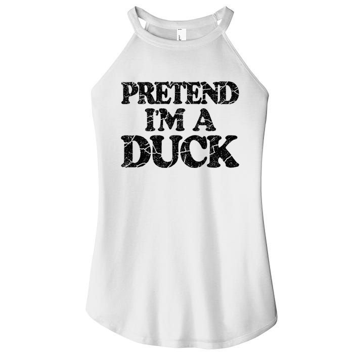 Pretend IM A Duck Diy Easy Halloween Costume Women's Perfect Tri Rocker Tank