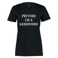 Pretend IM A Sandworm Funny Halloween Costume Last Minute Women's Momentum V-Neck T-Shirt