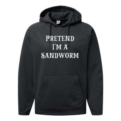 Pretend IM A Sandworm Funny Halloween Costume Last Minute Performance Fleece Hoodie