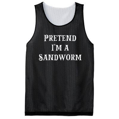 Pretend IM A Sandworm Funny Halloween Costume Last Minute Mesh Reversible Basketball Jersey Tank