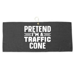 Pretend IM A Traffic Cone Funny Lazy Halloween Costume Large Microfiber Waffle Golf Towel