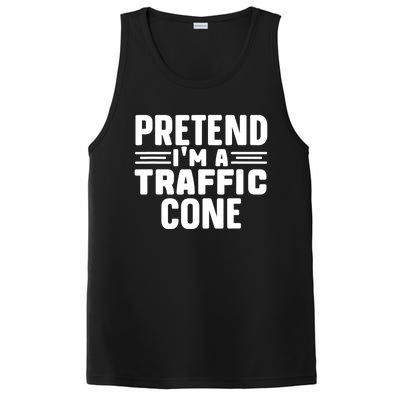 Pretend IM A Traffic Cone Funny Lazy Halloween Costume PosiCharge Competitor Tank