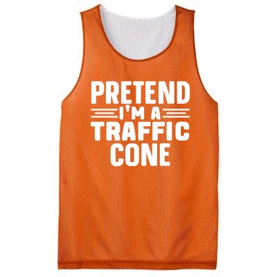 Pretend IM A Traffic Cone Funny Lazy Halloween Costume Mesh Reversible Basketball Jersey Tank