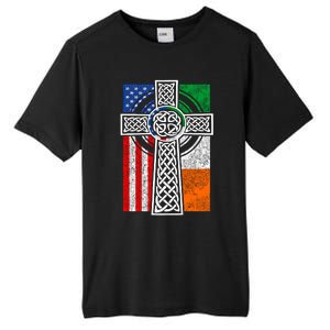 Patriotic Irish American Flag Funny Gift St Patrick's Day Cute Gift Tall Fusion ChromaSoft Performance T-Shirt