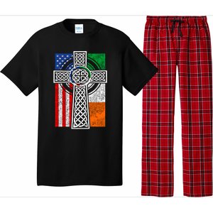 Patriotic Irish American Flag Funny Gift St Patrick's Day Cute Gift Pajama Set