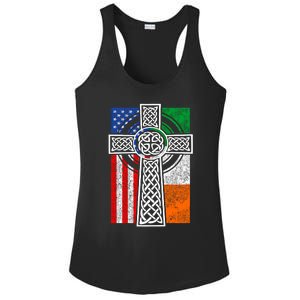 Patriotic Irish American Flag Funny Gift St Patrick's Day Cute Gift Ladies PosiCharge Competitor Racerback Tank