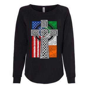 Patriotic Irish American Flag Funny Gift St Patrick's Day Cute Gift Womens California Wash Sweatshirt