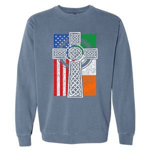 Patriotic Irish American Flag Funny Gift St Patrick's Day Cute Gift Garment-Dyed Sweatshirt