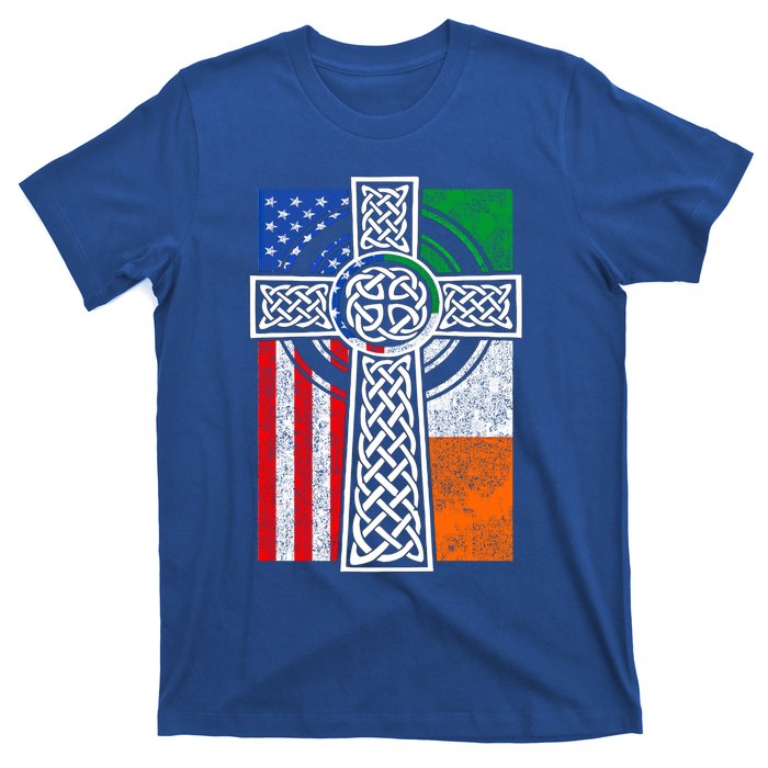 Patriotic Irish American Flag Funny Gift St Patrick's Day Cute Gift T-Shirt