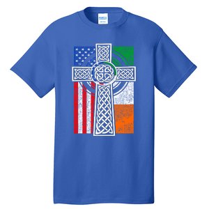 Patriotic Irish American Flag Funny Gift St Patrick's Day Cute Gift Tall T-Shirt