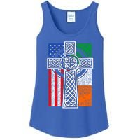 Patriotic Irish American Flag Funny Gift St Patrick's Day Cute Gift Ladies Essential Tank