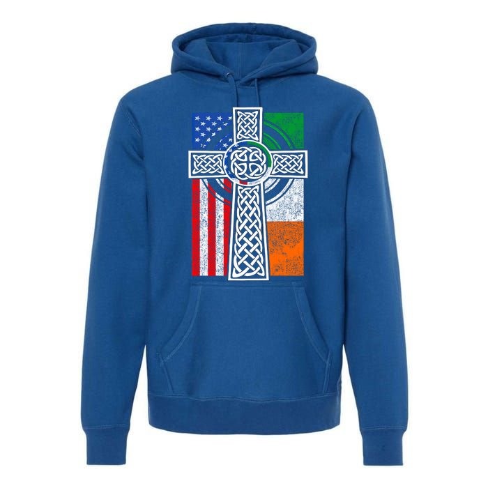 Patriotic Irish American Flag Funny Gift St Patrick's Day Cute Gift Premium Hoodie