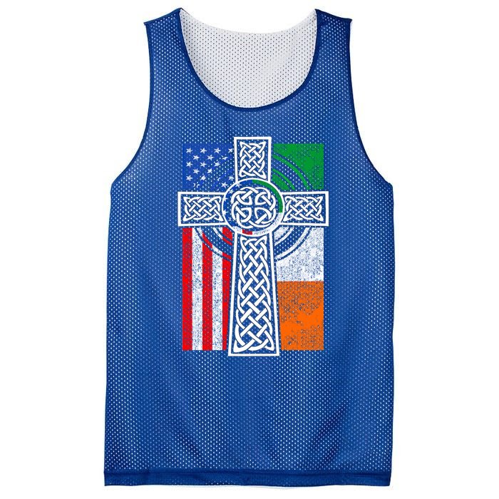 Patriotic Irish American Flag Funny Gift St Patrick's Day Cute Gift Mesh Reversible Basketball Jersey Tank