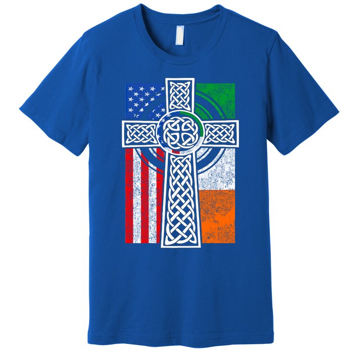 Patriotic Irish American Flag Funny Gift St Patrick's Day Cute Gift Premium T-Shirt