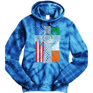 Patriotic Irish American Flag Funny Gift St Patrick's Day Cute Gift Tie Dye Hoodie