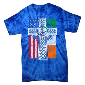 Patriotic Irish American Flag Funny Gift St Patrick's Day Cute Gift Tie-Dye T-Shirt