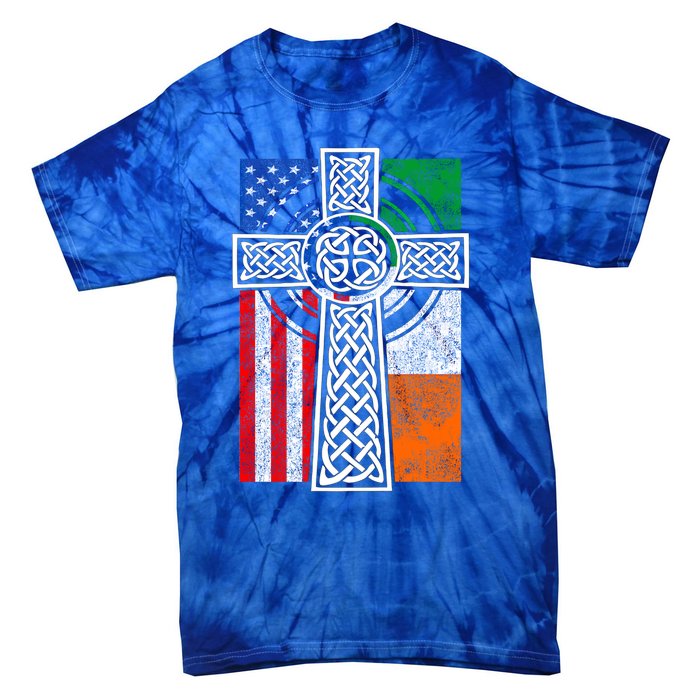 Patriotic Irish American Flag Funny Gift St Patrick's Day Cute Gift Tie-Dye T-Shirt