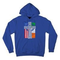 Patriotic Irish American Flag Funny Gift St Patrick's Day Cute Gift Tall Hoodie