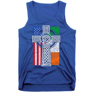 Patriotic Irish American Flag Funny Gift St Patrick's Day Cute Gift Tank Top