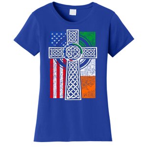 Patriotic Irish American Flag Funny Gift St Patrick's Day Cute Gift Women's T-Shirt