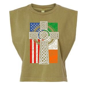 Patriotic Irish American Flag Funny Gift St Patrick's Day Cute Gift Garment-Dyed Women's Muscle Tee