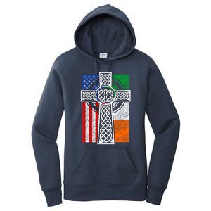 Patriotic Irish American Flag Funny Gift St Patrick's Day Cute Gift Women's Pullover Hoodie