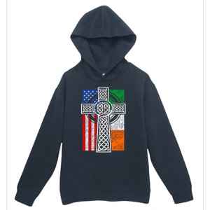 Patriotic Irish American Flag Funny Gift St Patrick's Day Cute Gift Urban Pullover Hoodie