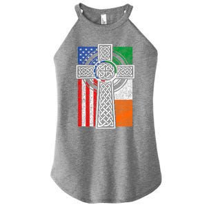 Patriotic Irish American Flag Funny Gift St Patrick's Day Cute Gift Women's Perfect Tri Rocker Tank