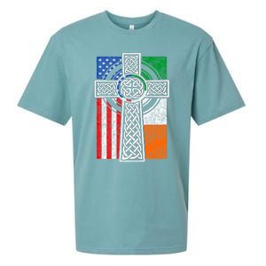 Patriotic Irish American Flag Funny Gift St Patrick's Day Cute Gift Sueded Cloud Jersey T-Shirt