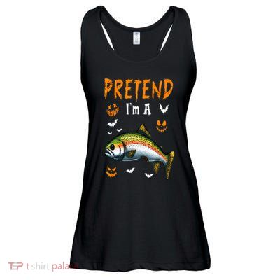 Pretend IM A Trout Fish Halloween Costume Fishing Lover Ladies Essential Flowy Tank