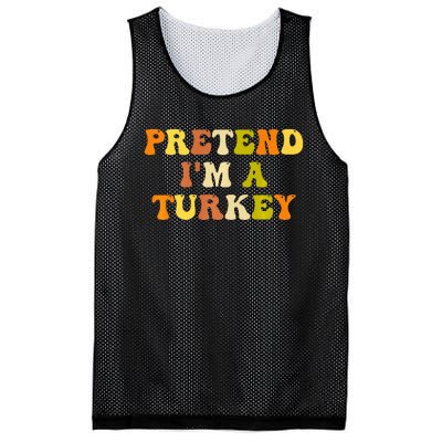 Pretend I'm A Turkey Funny Thanksgiving Party Turkey Groovy Mesh Reversible Basketball Jersey Tank