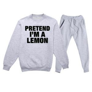 Pretend IM A Lemon Adult Costume Halloween Premium Crewneck Sweatsuit Set