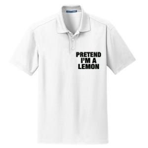 Pretend IM A Lemon Adult Costume Halloween Dry Zone Grid Polo