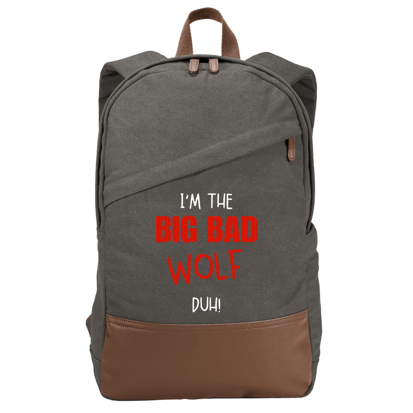 Pretend I'm a wolf costume Halloween party Cotton Canvas Backpack