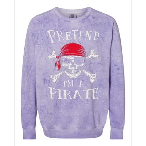 Pretend IM A Pirate Funny Lazy Halloween Matching Costume Gift Colorblast Crewneck Sweatshirt