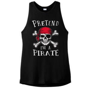 Pretend IM A Pirate Funny Lazy Halloween Matching Costume Gift Ladies PosiCharge Tri-Blend Wicking Tank