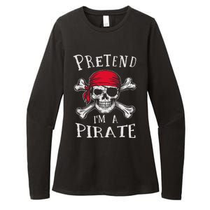 Pretend IM A Pirate Funny Lazy Halloween Matching Costume Gift Womens CVC Long Sleeve Shirt