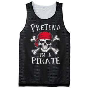 Pretend IM A Pirate Funny Lazy Halloween Matching Costume Gift Mesh Reversible Basketball Jersey Tank