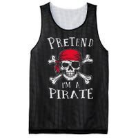 Pretend IM A Pirate Funny Lazy Halloween Matching Costume Gift Mesh Reversible Basketball Jersey Tank