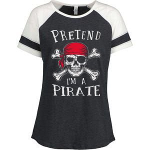 Pretend IM A Pirate Funny Lazy Halloween Matching Costume Gift Enza Ladies Jersey Colorblock Tee