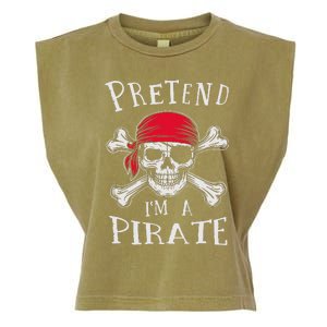 Pretend IM A Pirate Funny Lazy Halloween Matching Costume Gift Garment-Dyed Women's Muscle Tee