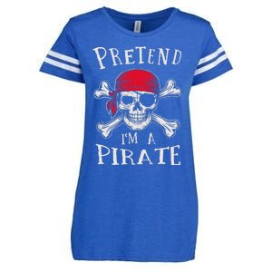 Pretend IM A Pirate Funny Lazy Halloween Matching Costume Gift Enza Ladies Jersey Football T-Shirt