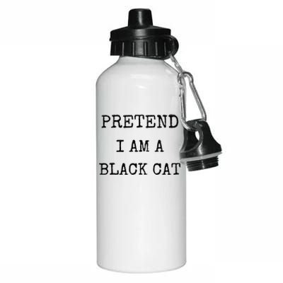 Pretend IM A Black Cat Costume Halloween Lazy Halloween Aluminum Water Bottle