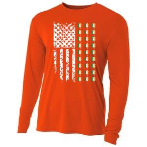 Patriotic Irish American Flag Great Gift Cooling Performance Long Sleeve Crew