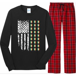 Patriotic Irish American Flag Great Gift Long Sleeve Pajama Set