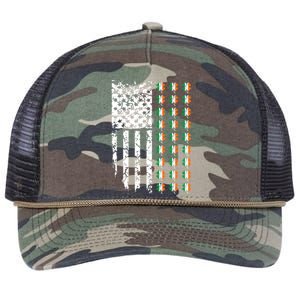 Patriotic Irish American Flag Great Gift Retro Rope Trucker Hat Cap