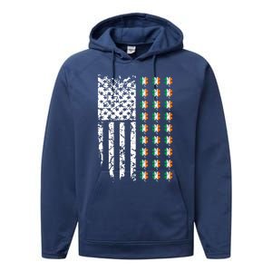 Patriotic Irish American Flag Great Gift Performance Fleece Hoodie