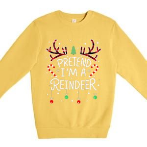 Pretend im a Reindeer  Easy Christmas Costume Premium Crewneck Sweatshirt