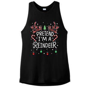 Pretend im a Reindeer  Easy Christmas Costume Ladies PosiCharge Tri-Blend Wicking Tank